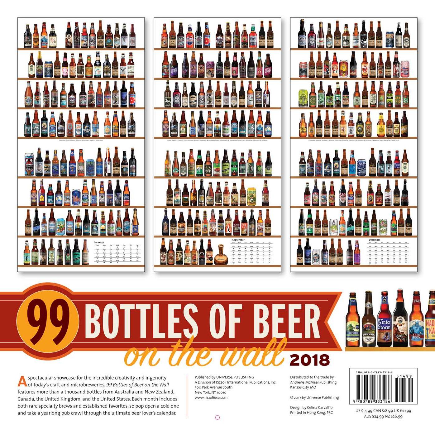 2018 99 Bottles of Beer on the Wall Wall Calendar