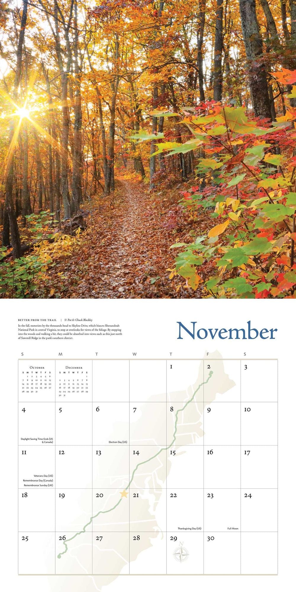 2018 Appalachian Trail Wall Calendar, The