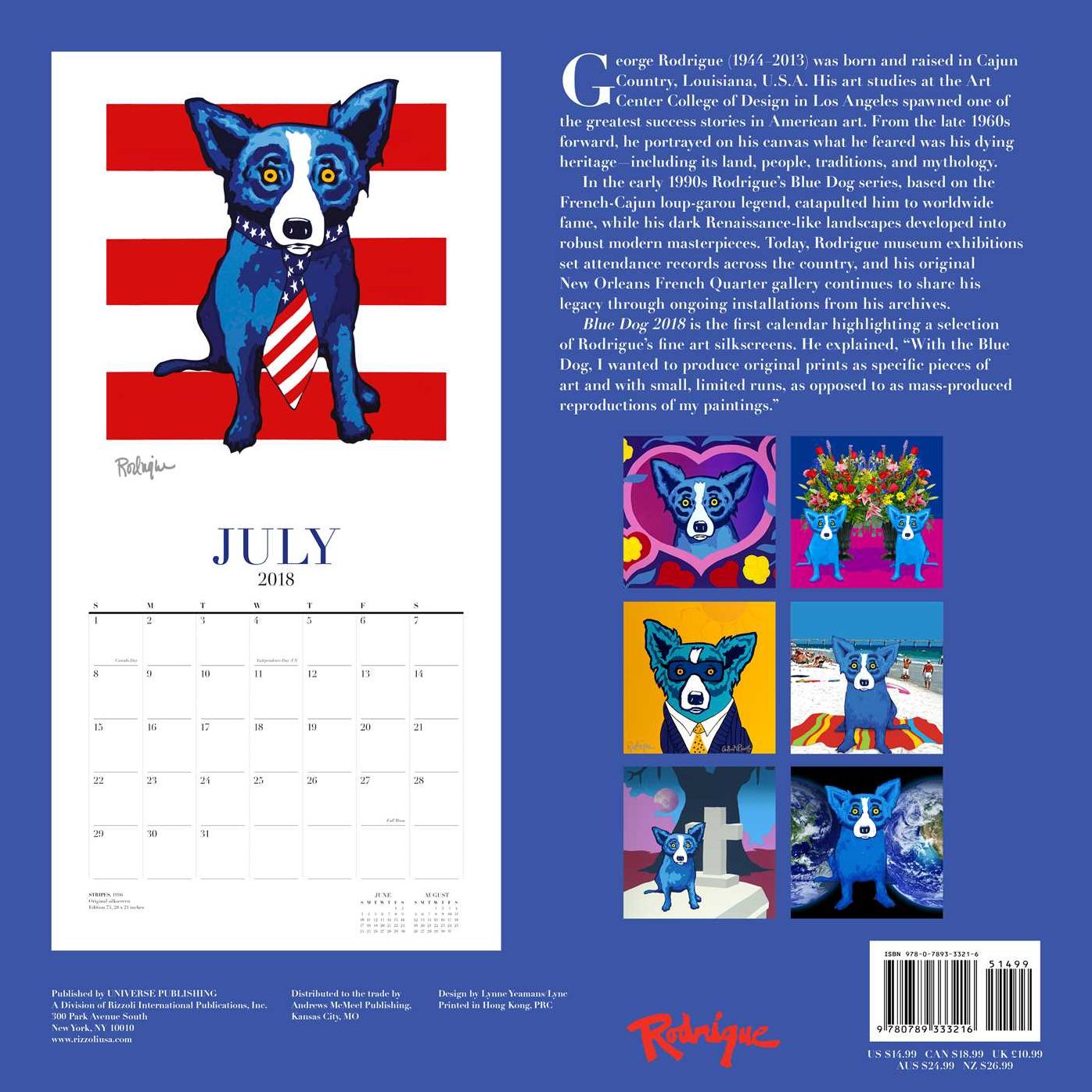 2018 Blue Dog Wall Calendar