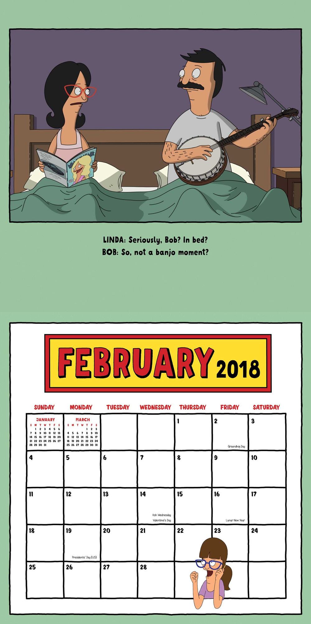 2018 Bob's Burgers Wall Calendar