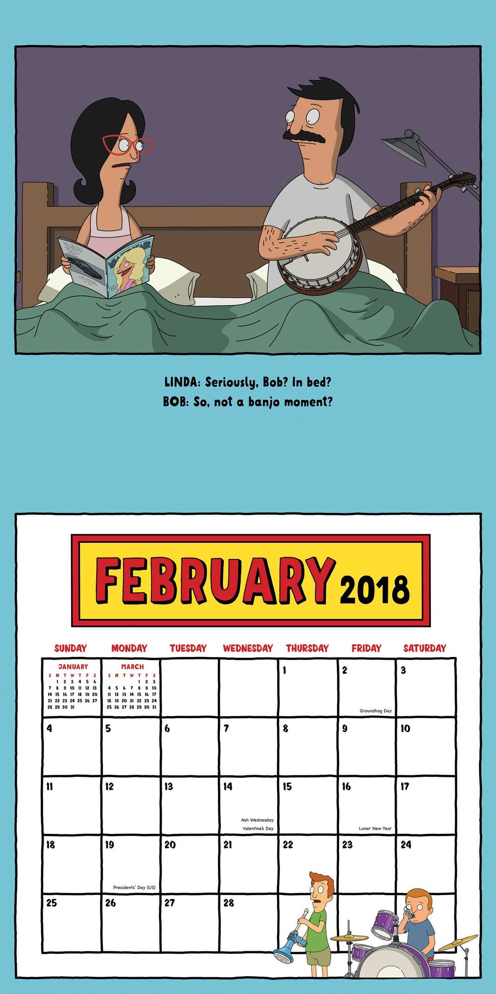 2018 Bob's Burgers Wall Calendar