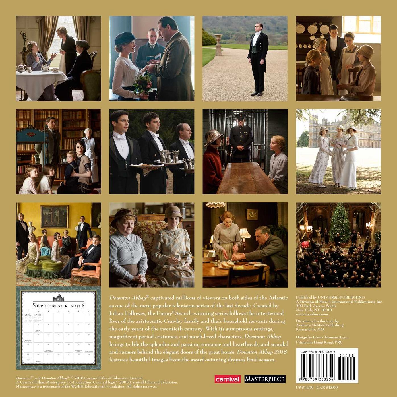 2018 Downton Abbey Wall Calendar