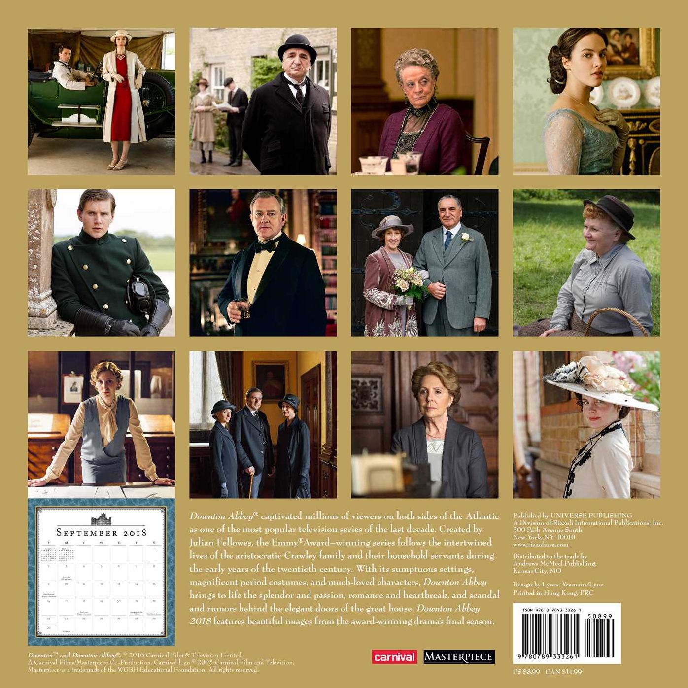 2018 Downton Abbey Mini Wall Calendar