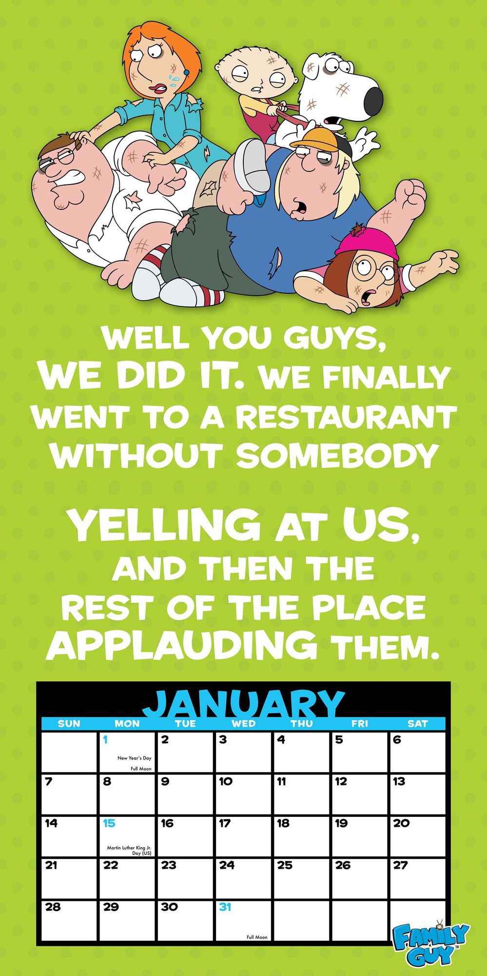2018 Family Guy Wall Calendar