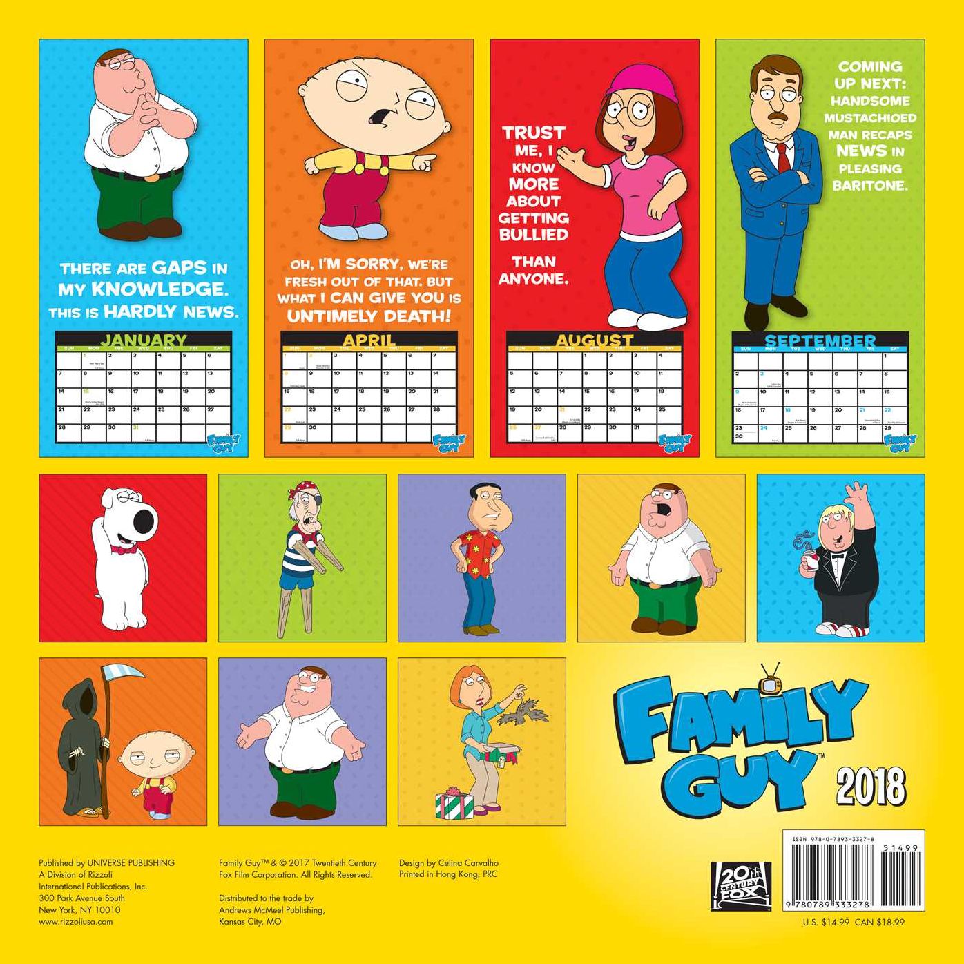 2018 Family Guy Wall Calendar