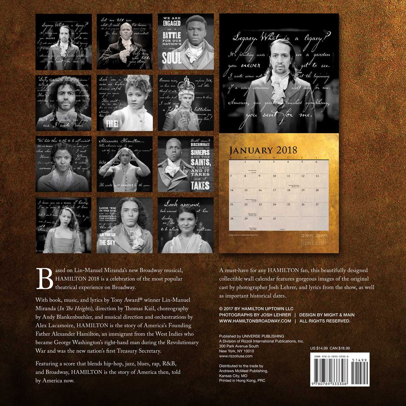 2018 Hamilton Wall Calendar