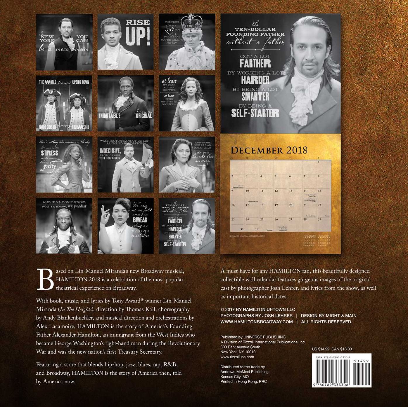 2018 Hamilton Wall Calendar