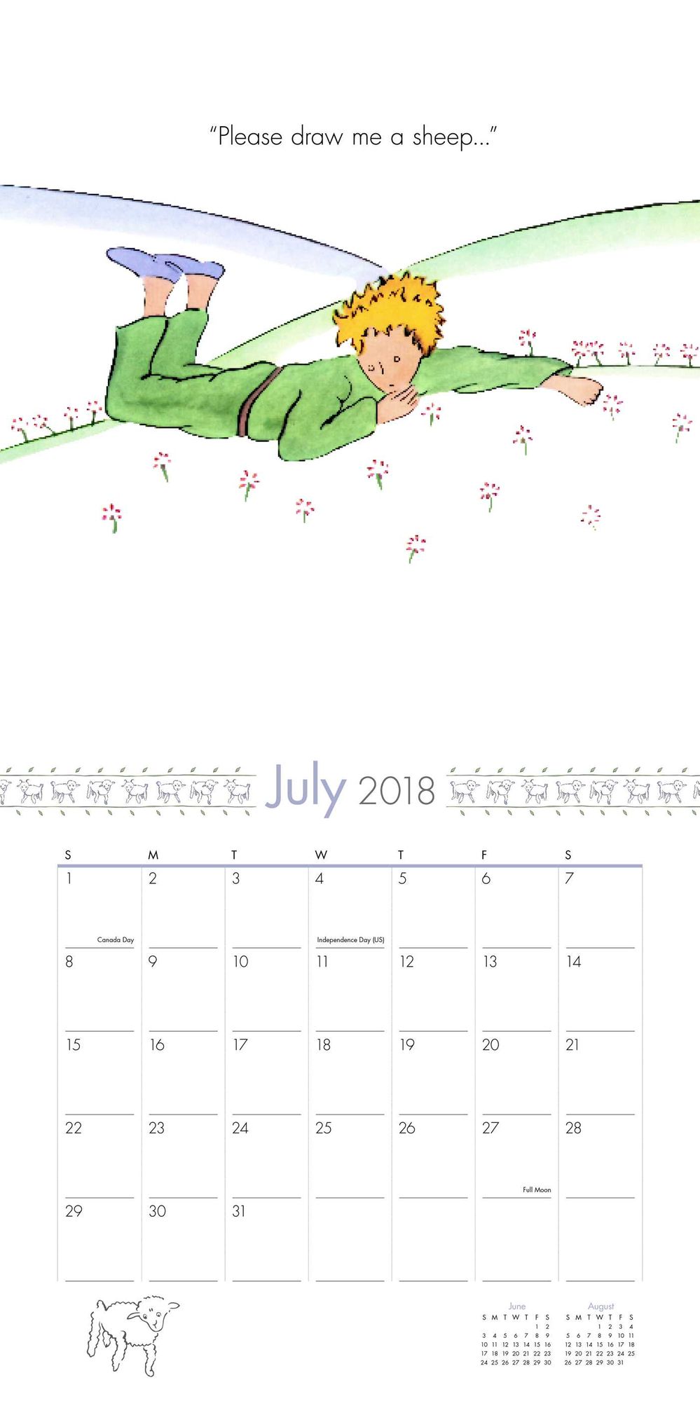 2018 Little Prince Wall Calendar, The