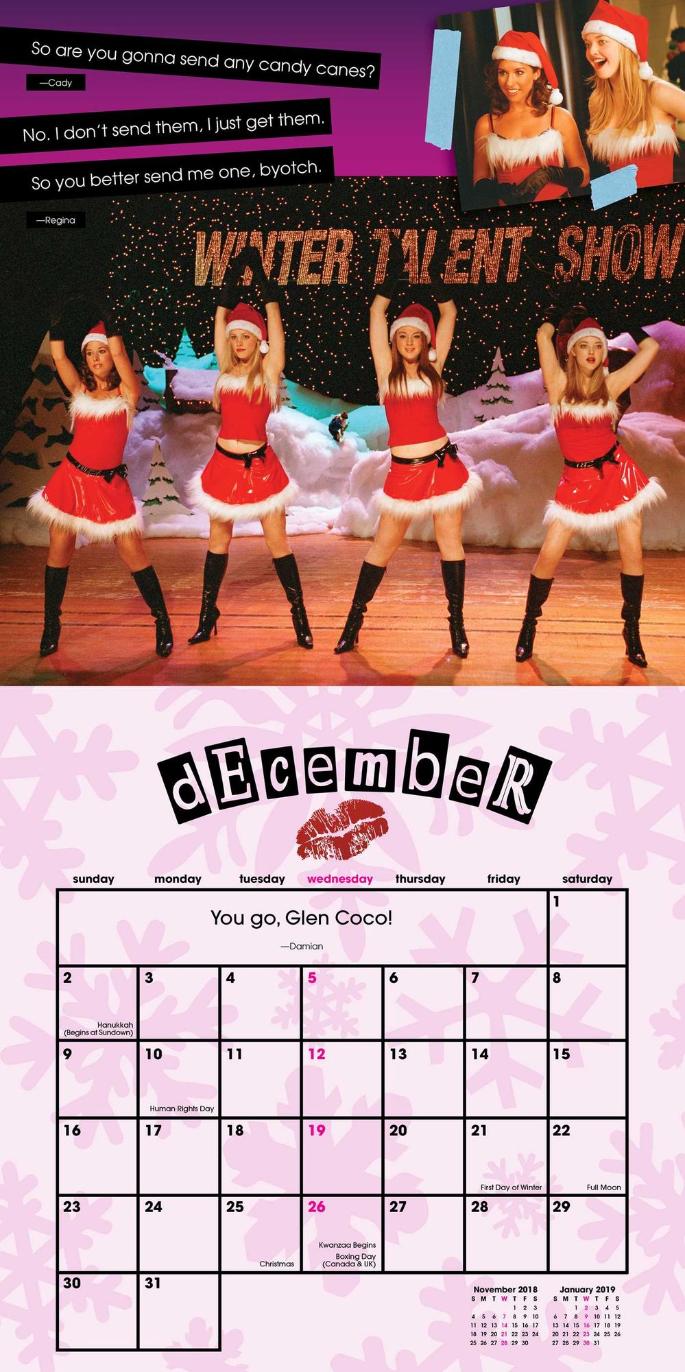 2018 Mean Girls Wall Calendar