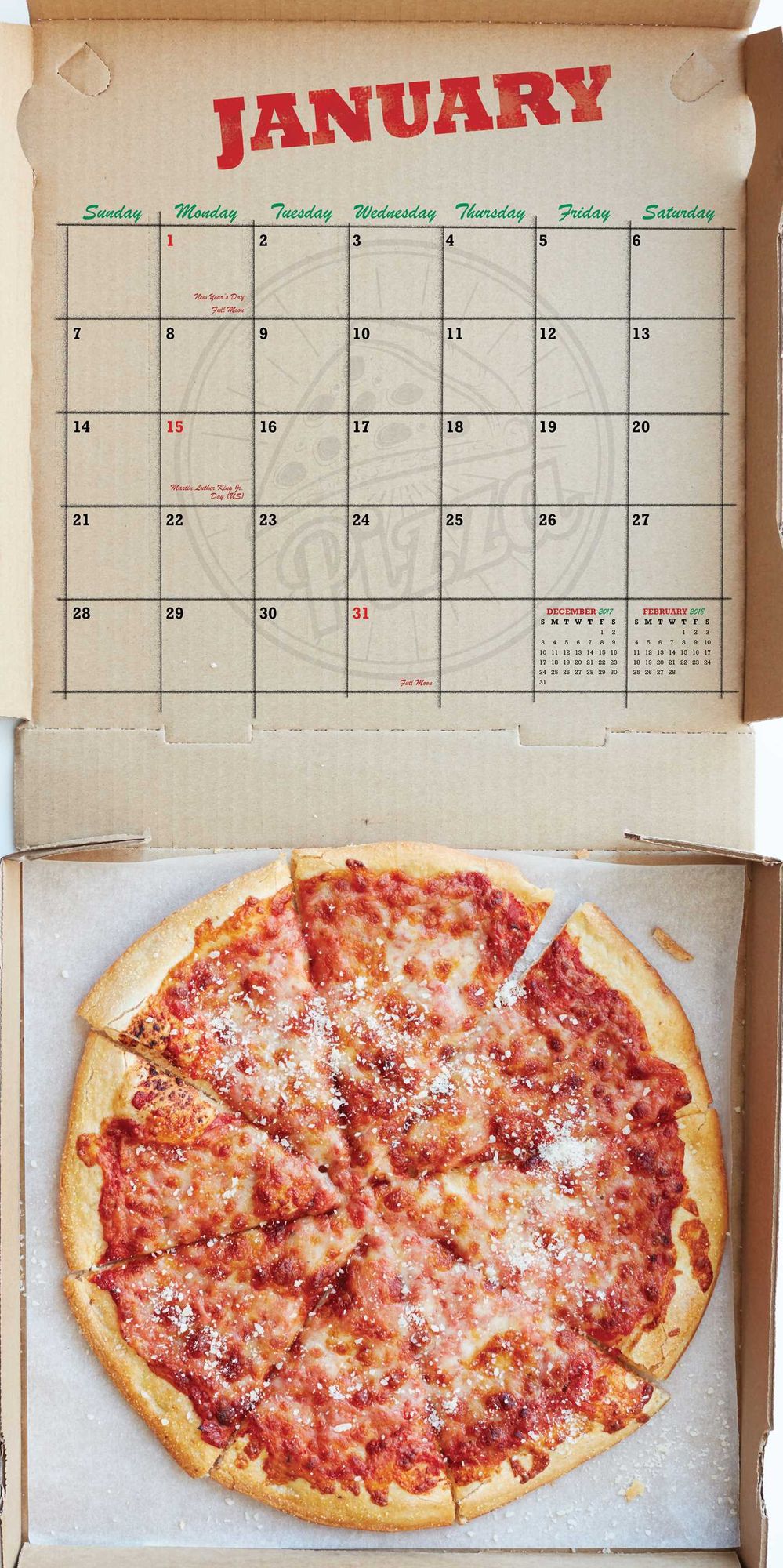 2018 Pizza! Wall Calendar