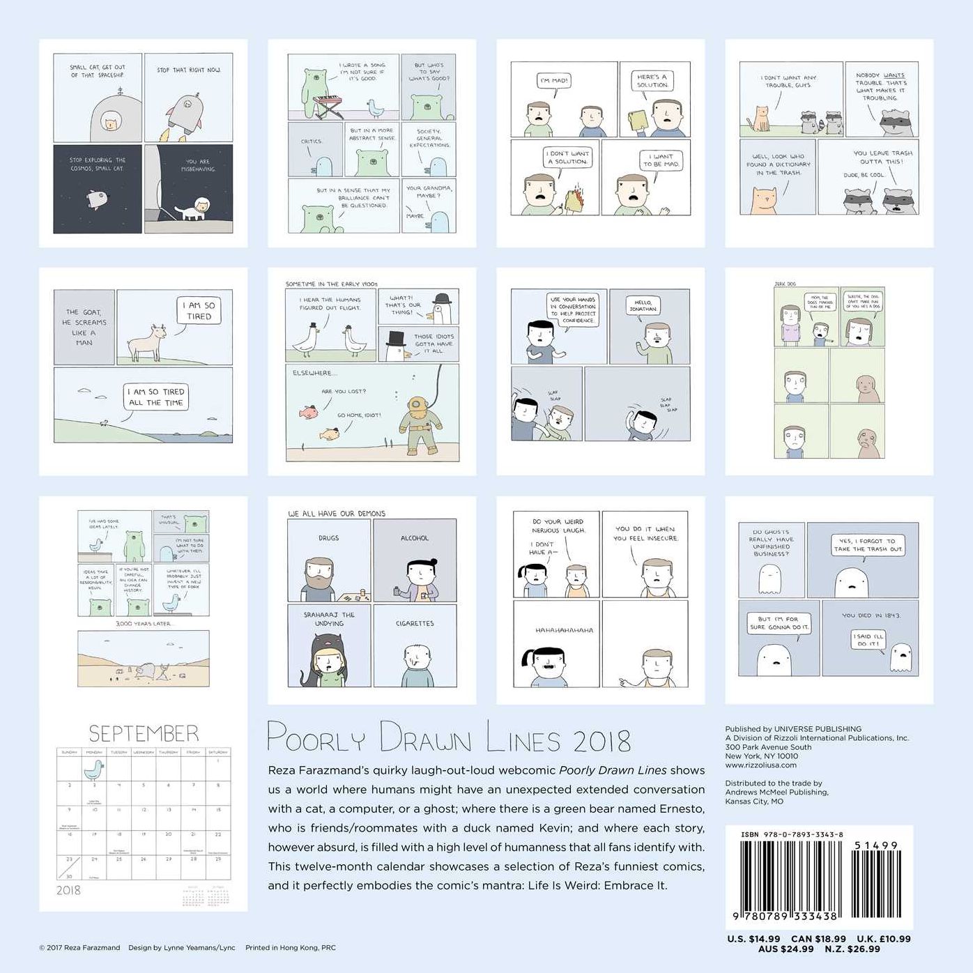 2018 Poorly Drawn Lines Wall Calendar