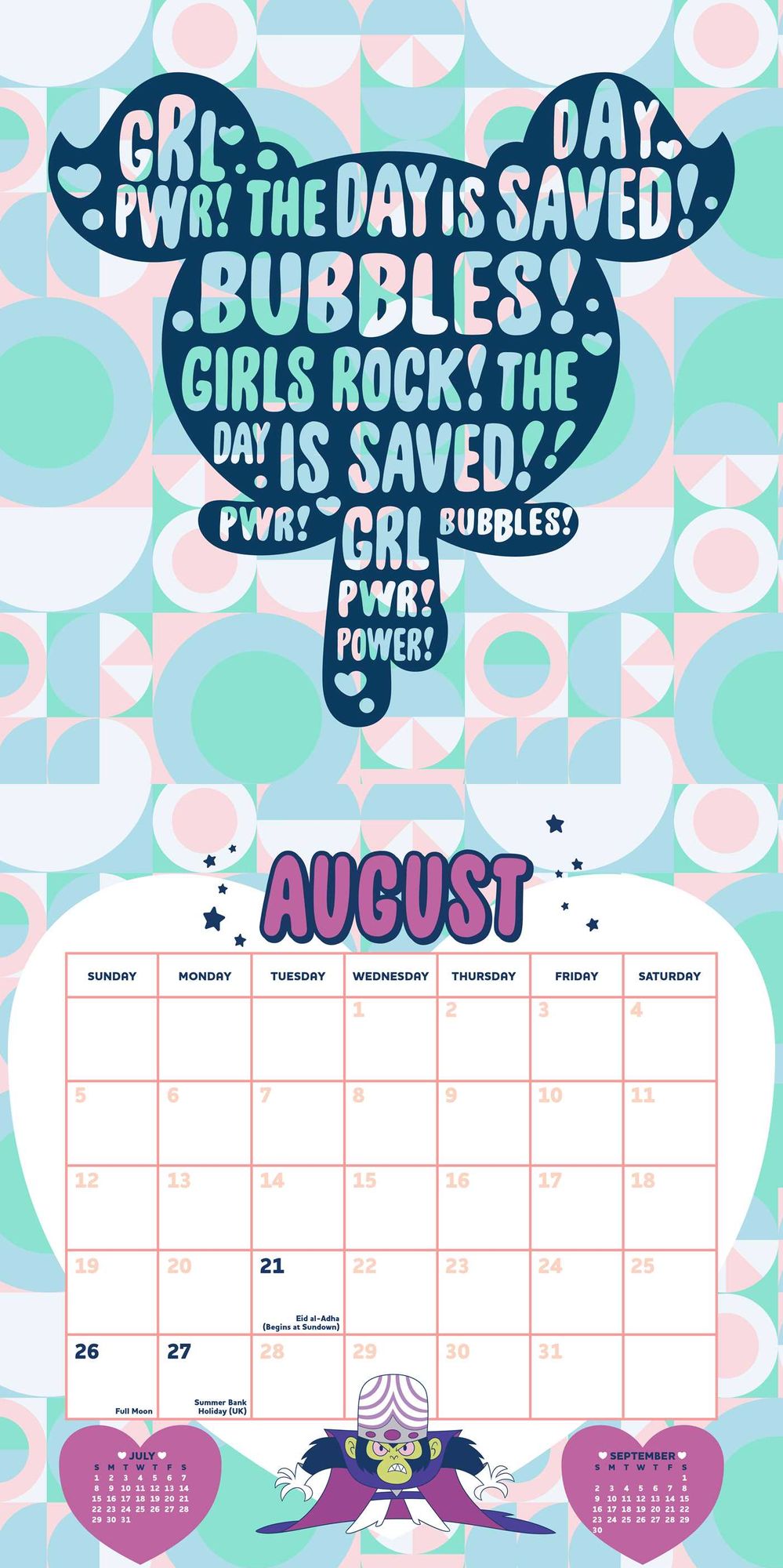 2018 Powerpuff Girls Wall Calendar, The