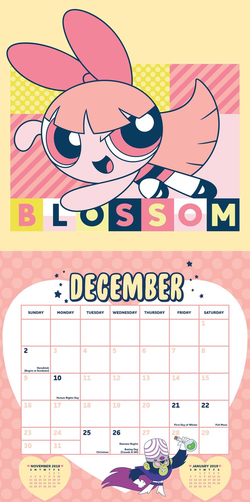 2018 Powerpuff Girls Wall Calendar, The
