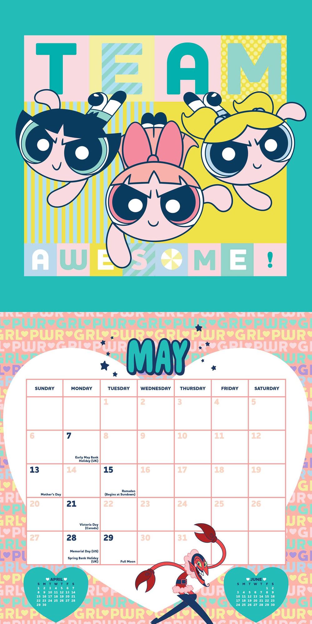 2018 Powerpuff Girls Wall Calendar, The