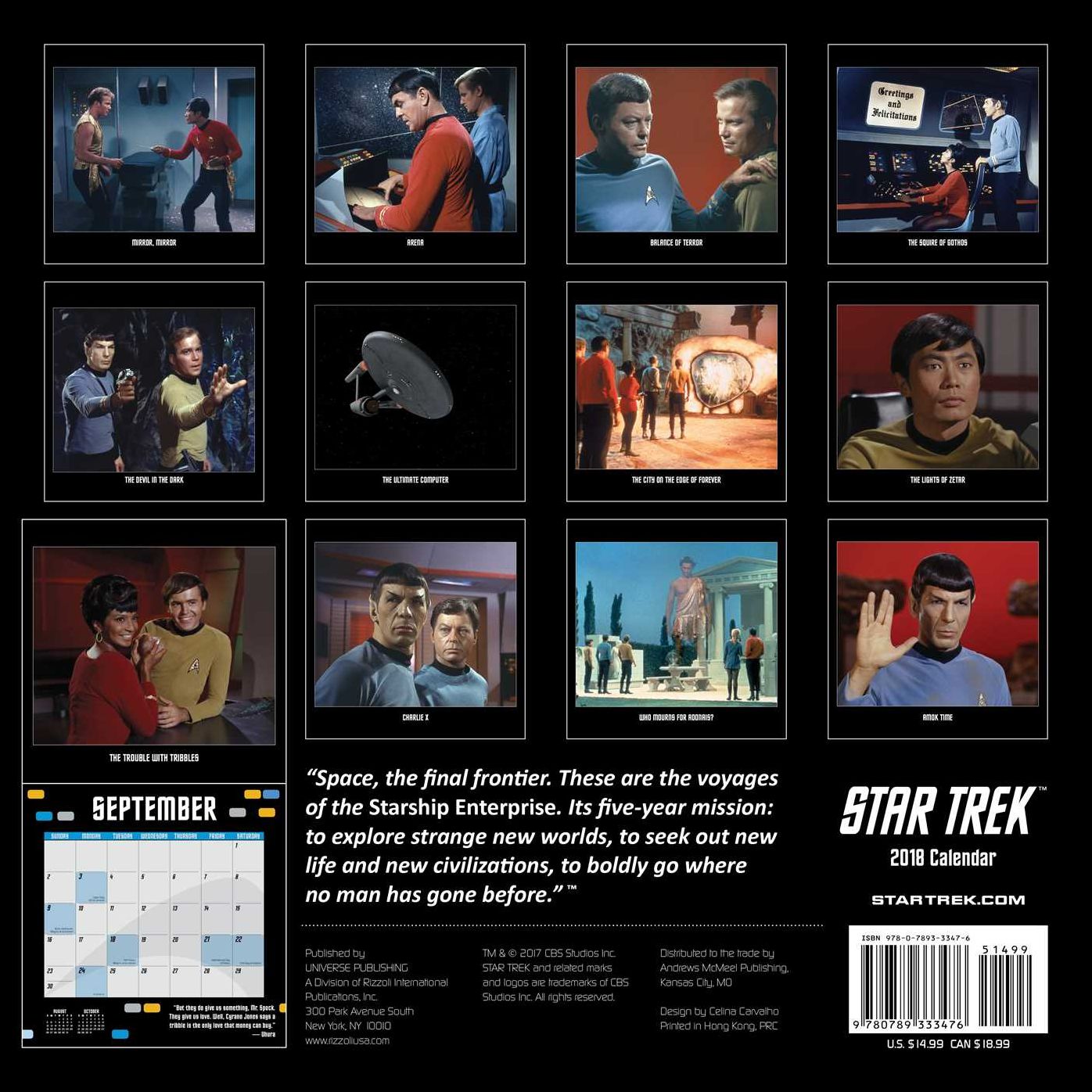 2018 Star Trek Wall Calendar: The Original Series