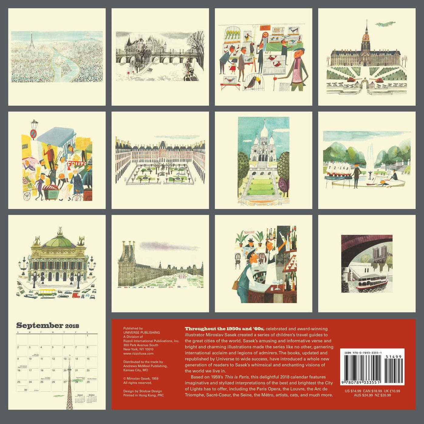 2018 This is Paris Wall Calendar