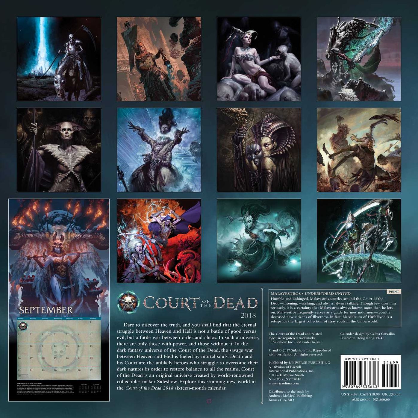2018 Court of the Dead Wall Calendar