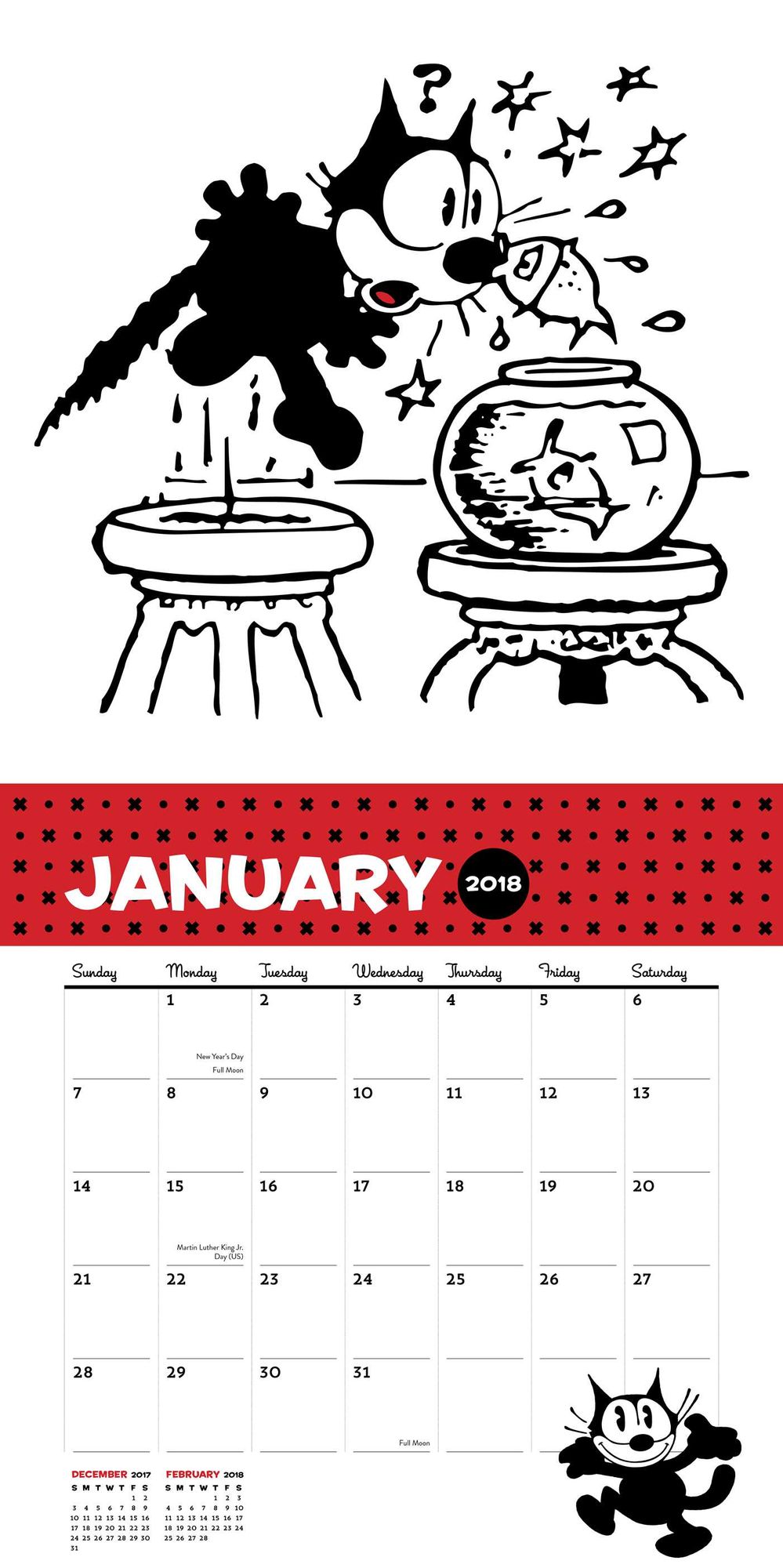 2018 Felix the Cat Wall Calendar
