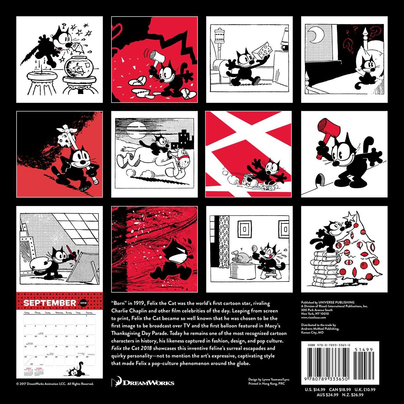 2018 Felix the Cat Wall Calendar