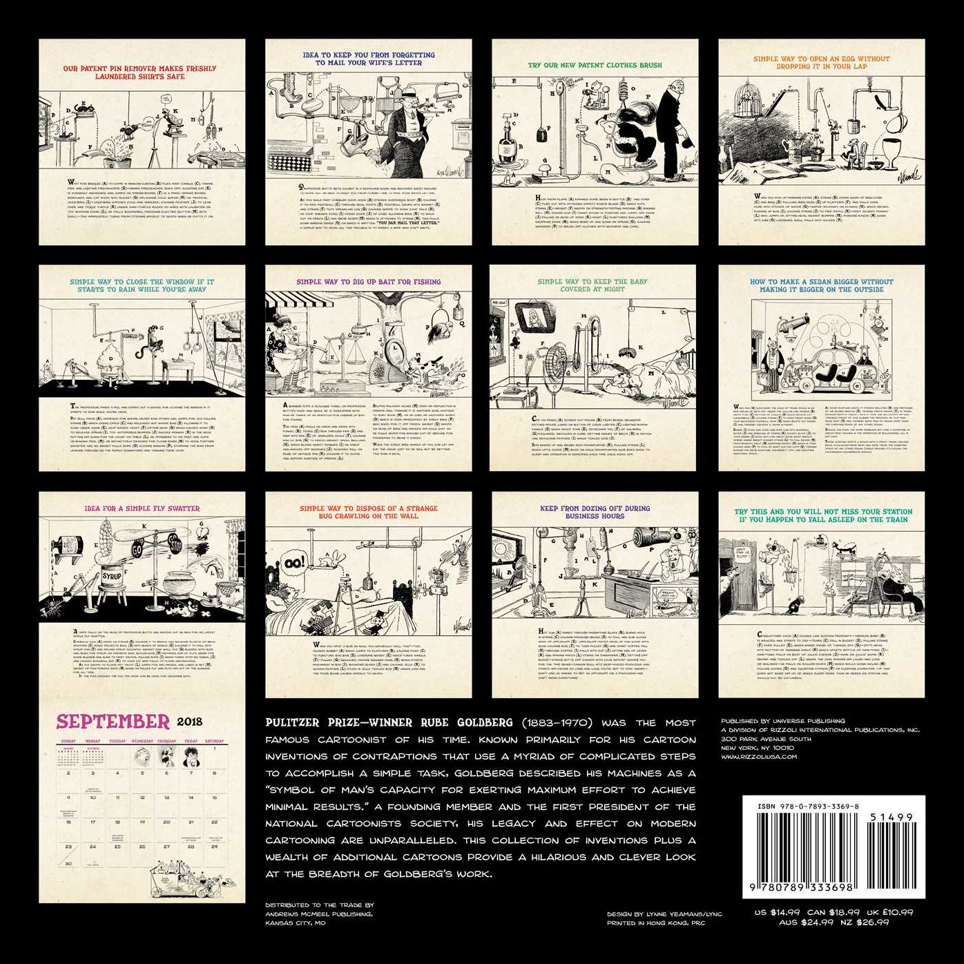 2018 Rube Goldberg Wall Calendar