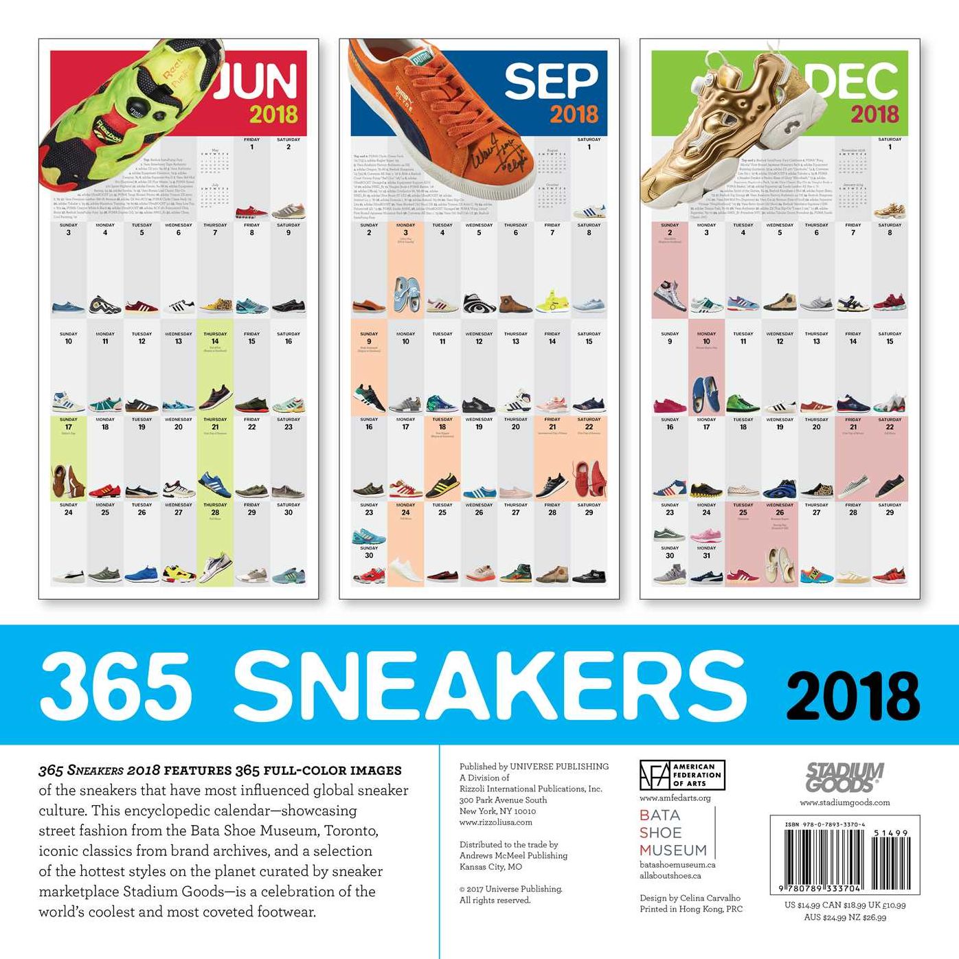 2018 365 Sneakers Wall Calendar