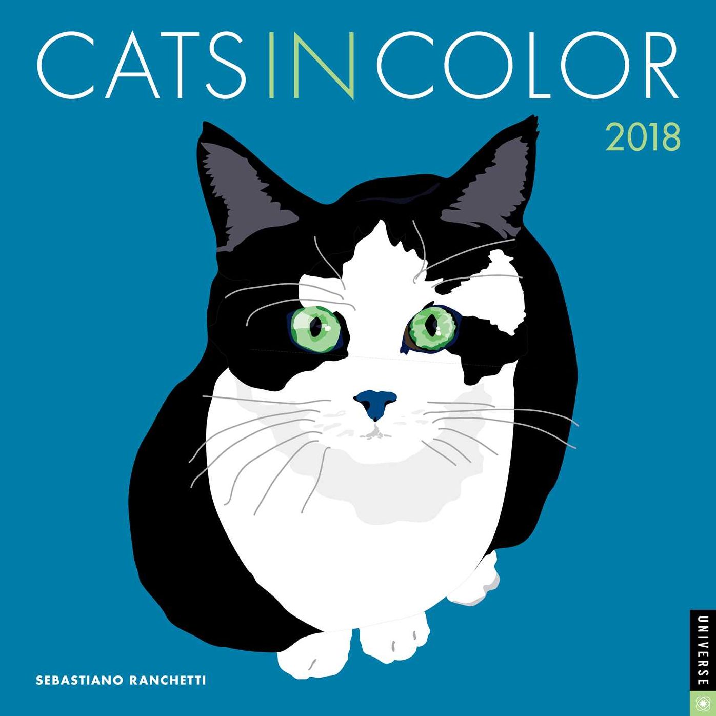 2018 Cats in Color Wall Calendar
