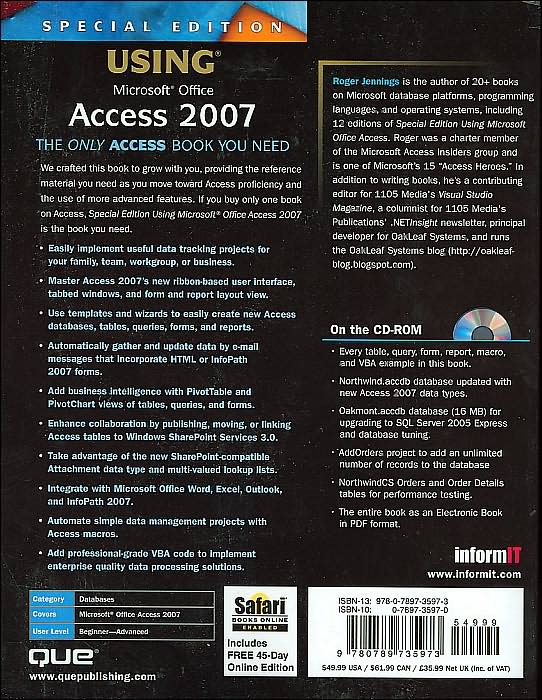 Special Edition Using Microsoft Office Access 2007
