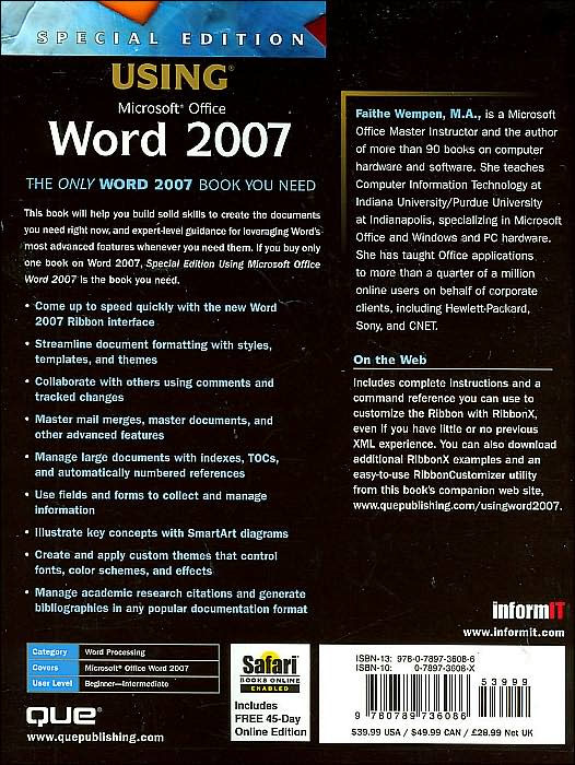 Special Edition Using Microsoft Office Word 2007