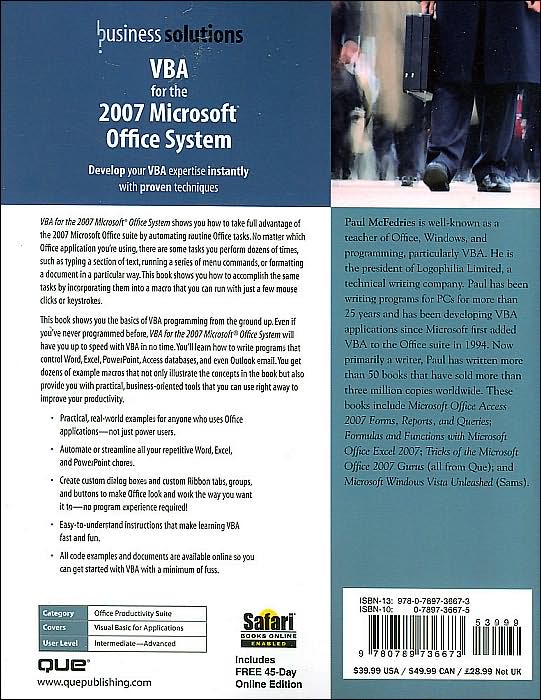 VBA for the 2007 Microsoft Office System