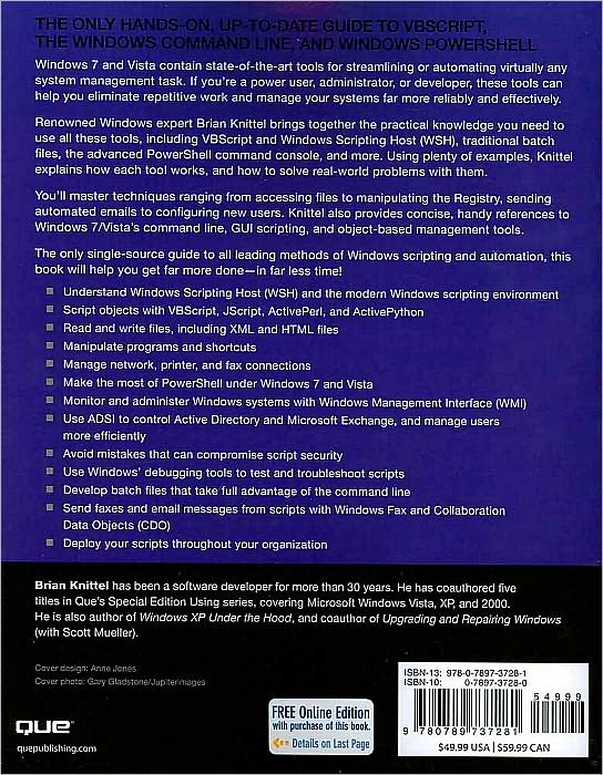 Windows 7 and Vista Guide to Scripting, Automation, and Command Line Tools