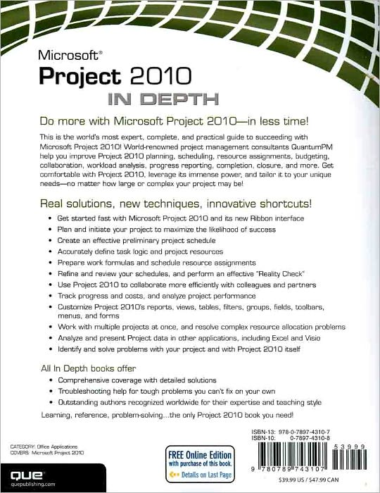 Microsoft Project 2010 In Depth