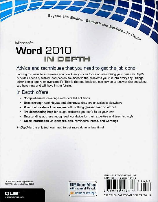 Microsoft Word 2010 In Depth
