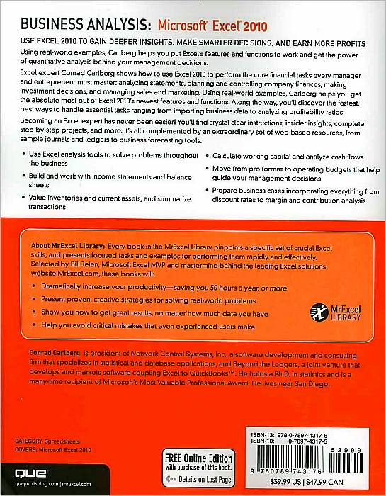 Business Analysis: Microsoft Excel 2010