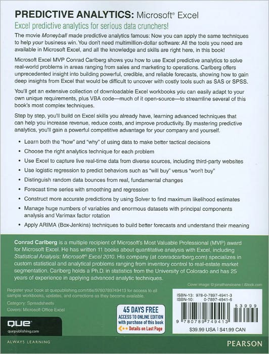 Predictive Analytics: Microsoft Excel