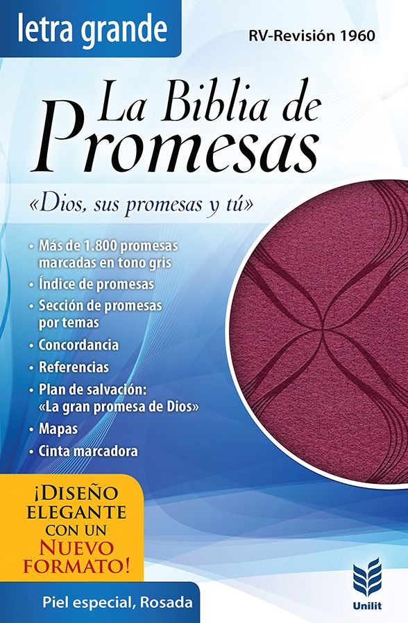 Biblia de Promesas-Letra grande-piel especial-rosa/Promise Bible-Large Print-Deluxe-Pink