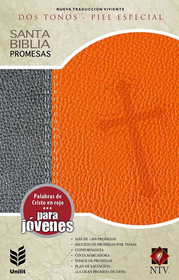 Santa Biblia Promesas NTV / Juvenil / Dos tonos / Gris y naranja // Spanish Promise Bible NLT / Juvenile / Two Tone / Orange and Gray