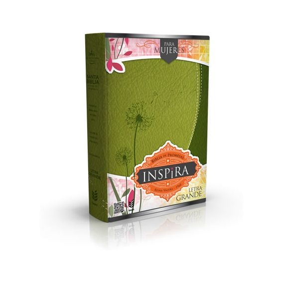 Santa Biblia de Promesas Reina Valera 1960 para mujeres «Inspira», Letra gigante, Piel especial verde / Spanish Promise Bible RVR 1960, "Inspire" Women Edition, Giant Print, Leathersoft Green