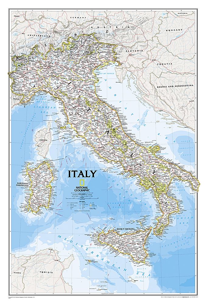 Italy, Pol, 34x24 Shaded Relief