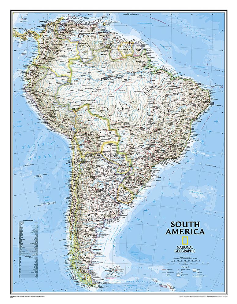 South America, Pol, 30x22, Lam Pre-rolled