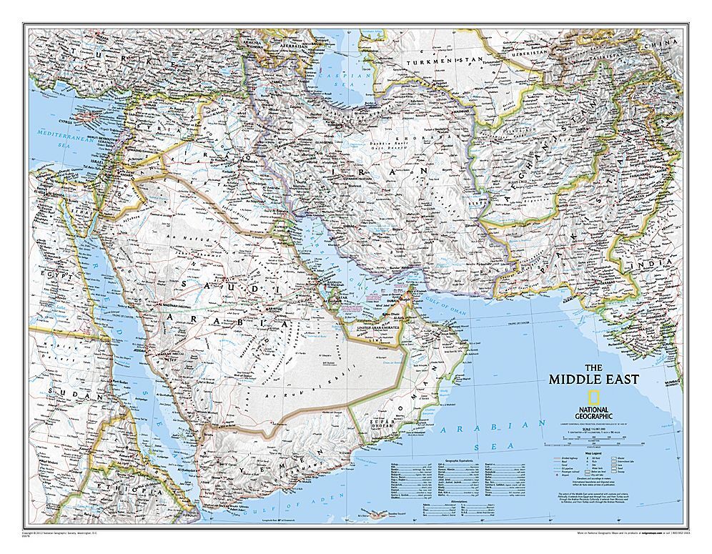 Afghanistan/Pakistan/Mid East, 23x34 Pre-rolled
