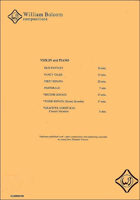 Third Sonata (Sonata Stramba) for Violin and Piano: Violin and Piano