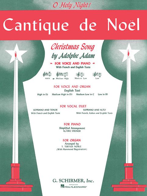 Cantique de Noel (O Holy Night): Medium High Voice (D-Flat) and Piano