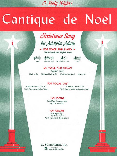 Cantique de Noel (O Holy Night): Medium Low Voice (in C) and Piano