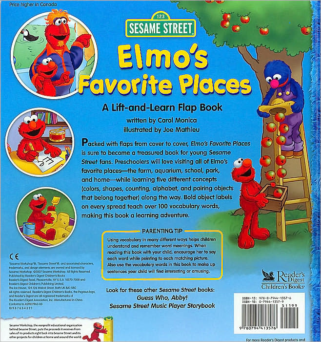 Sesame Street Elmo's Favorite Places: A Lift-and-Learn Flap Book