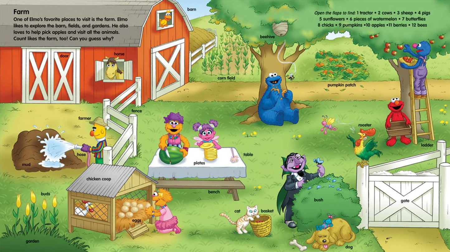 Sesame Street Elmo's Favorite Places: A Lift-and-Learn Flap Book