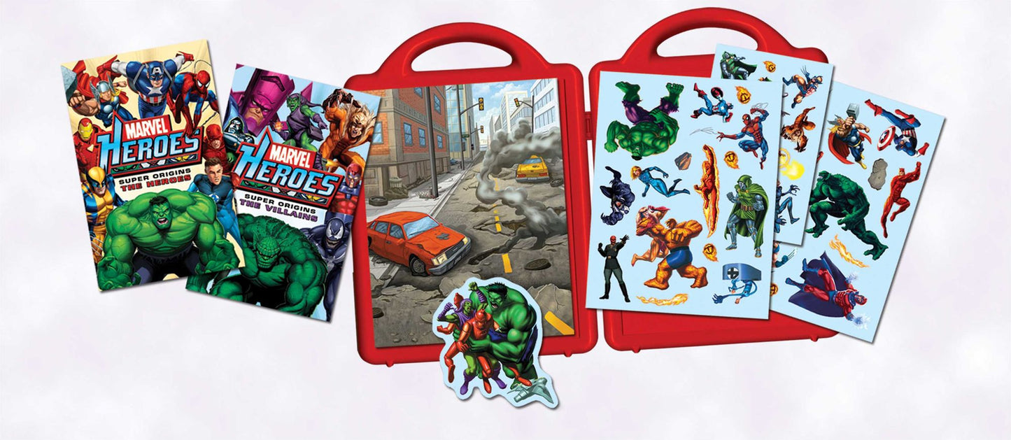 Marvel Heroes Super Origins Book and Magnetic Playset