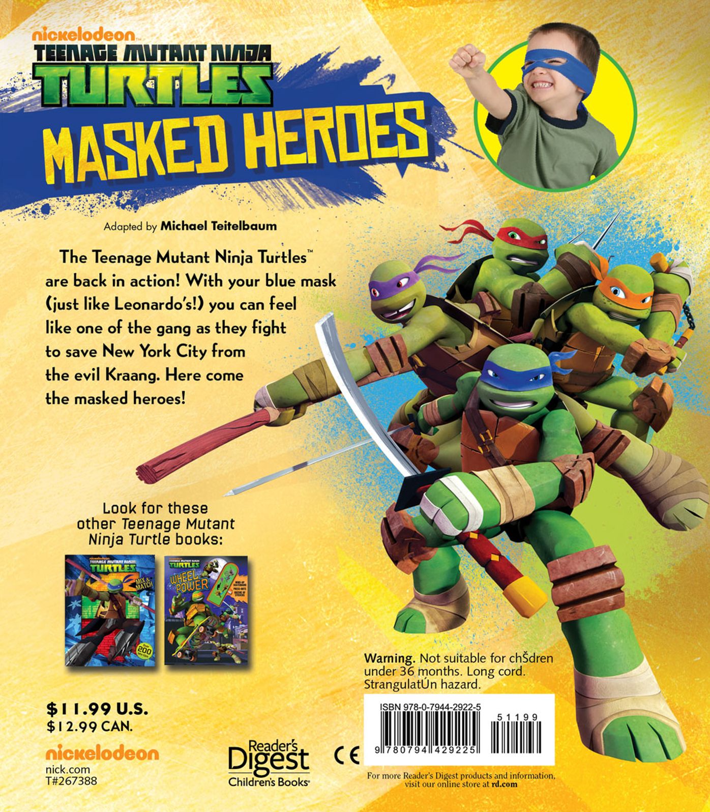 Teenage Mutant Ninja Turtles Masked Heroes: Book with Mask
