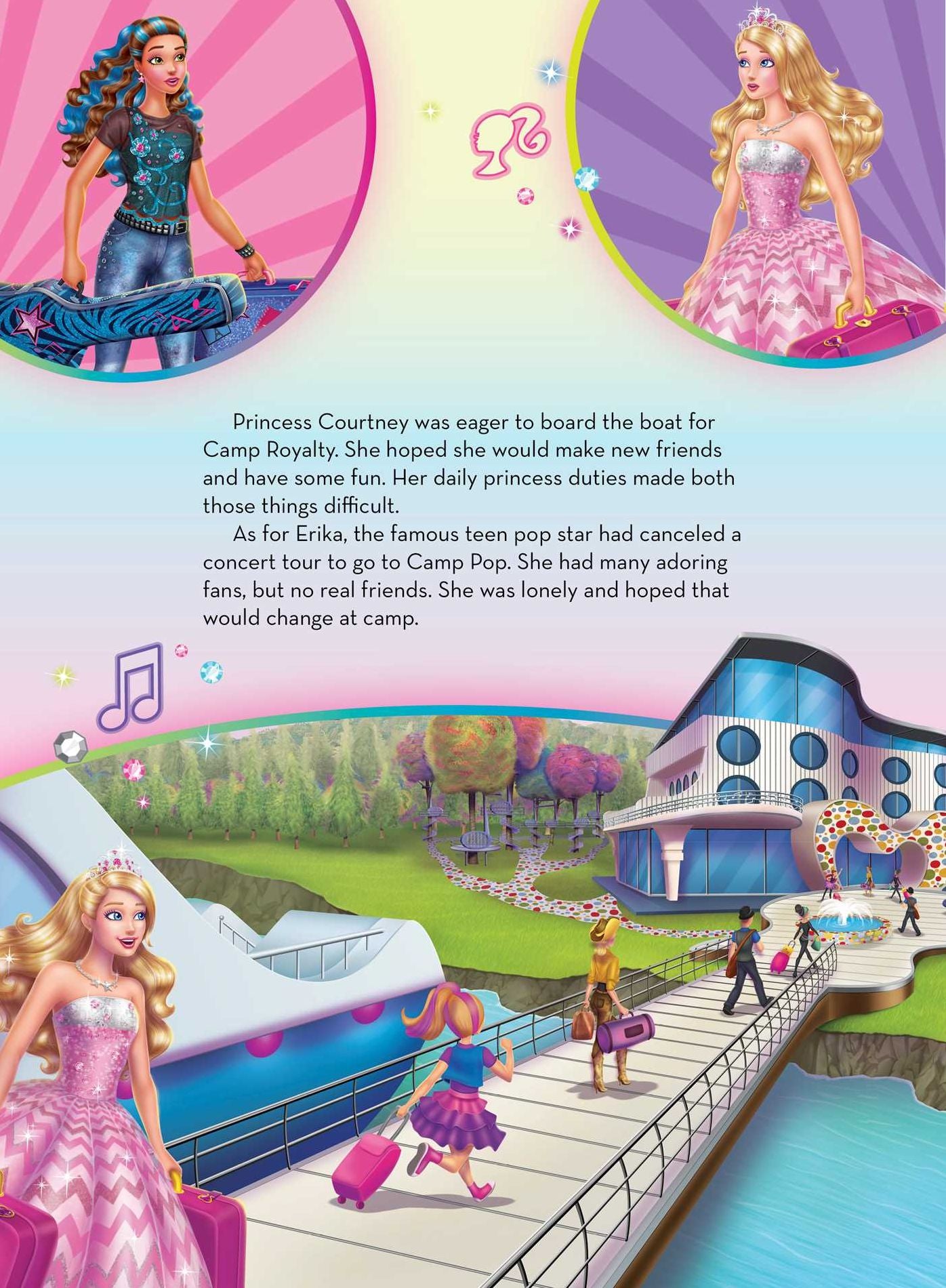 Barbie in Rock 'n Royals: A Panorama Sticker Storybook