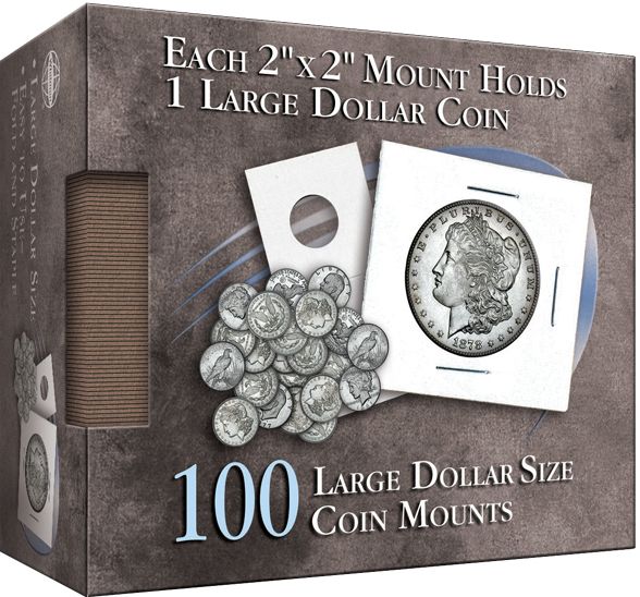 Dollar 2X2 Coin Mounts Cube, 100 Count