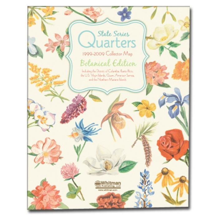 State Series Quarters 1999-2009 Collector Map Botanical Edition